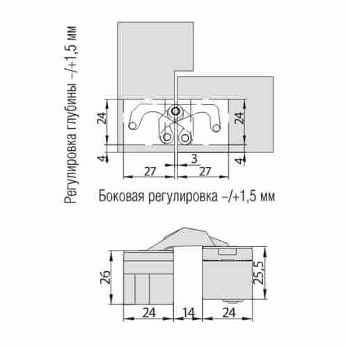 Петля дверная скрытой установки Morelli HH-2 PC хром